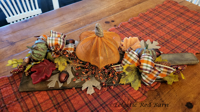 Autumn Tray with Dollar Tree items. Share NOW. #falltray #autumntray #falldecor #eclecticredbarn